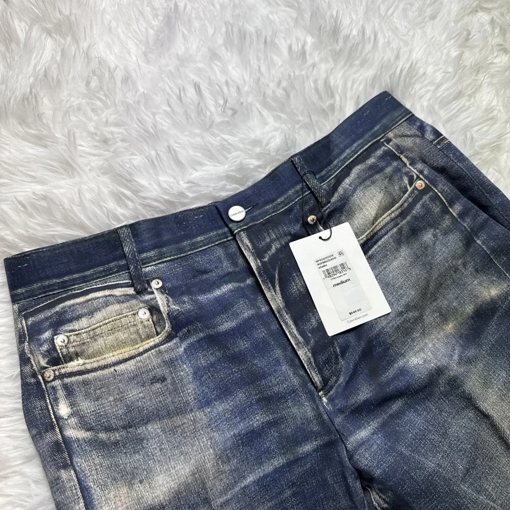 Rare!! Calvin Klein STUDIO Jeans Medium M Made In Portugal 3D Printed New $549